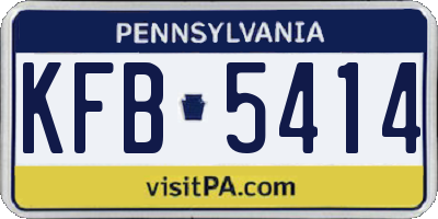 PA license plate KFB5414