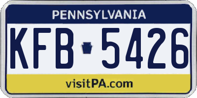 PA license plate KFB5426