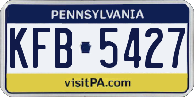 PA license plate KFB5427
