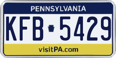 PA license plate KFB5429