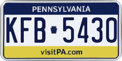 PA license plate KFB5430