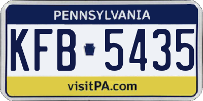 PA license plate KFB5435
