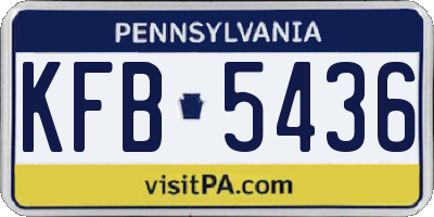 PA license plate KFB5436