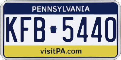 PA license plate KFB5440