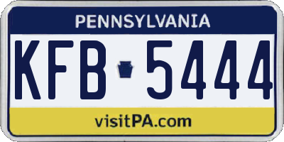 PA license plate KFB5444