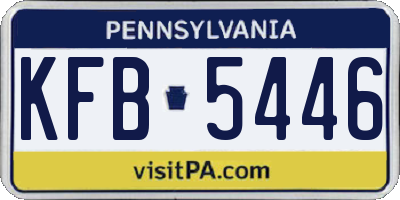 PA license plate KFB5446