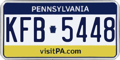 PA license plate KFB5448