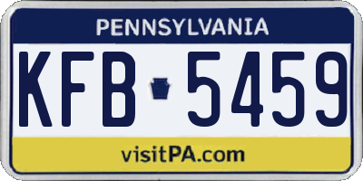 PA license plate KFB5459