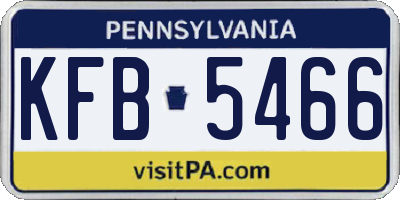 PA license plate KFB5466