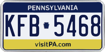 PA license plate KFB5468