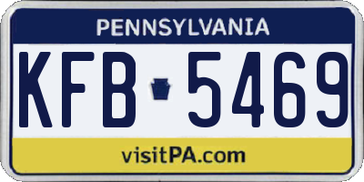 PA license plate KFB5469