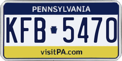 PA license plate KFB5470