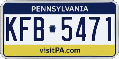 PA license plate KFB5471