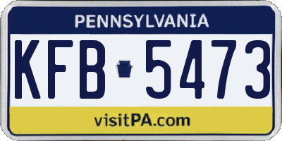 PA license plate KFB5473