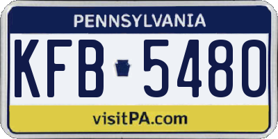 PA license plate KFB5480