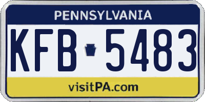 PA license plate KFB5483