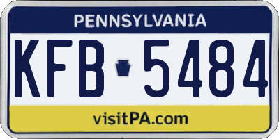PA license plate KFB5484