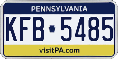 PA license plate KFB5485