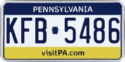 PA license plate KFB5486