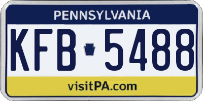 PA license plate KFB5488