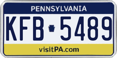 PA license plate KFB5489
