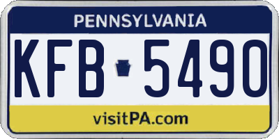 PA license plate KFB5490