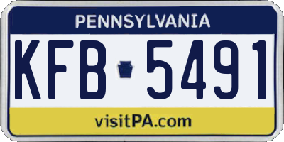 PA license plate KFB5491