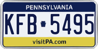 PA license plate KFB5495