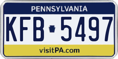 PA license plate KFB5497