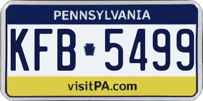 PA license plate KFB5499