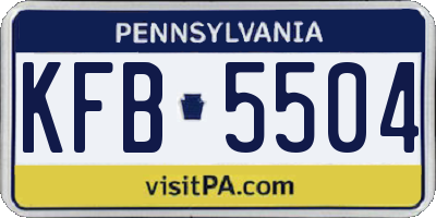 PA license plate KFB5504