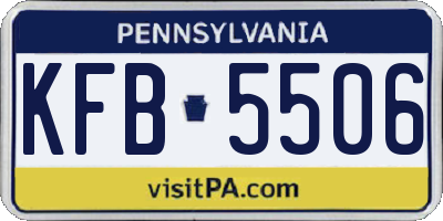 PA license plate KFB5506