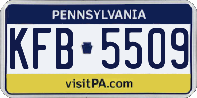 PA license plate KFB5509