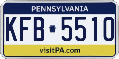 PA license plate KFB5510