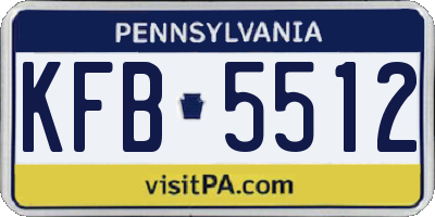 PA license plate KFB5512