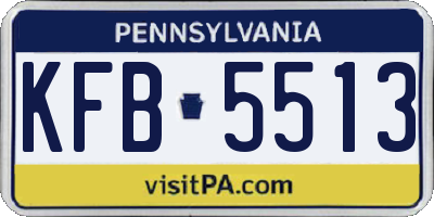 PA license plate KFB5513
