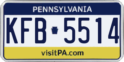 PA license plate KFB5514