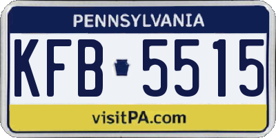 PA license plate KFB5515