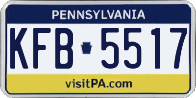 PA license plate KFB5517