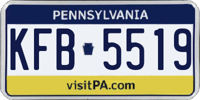 PA license plate KFB5519