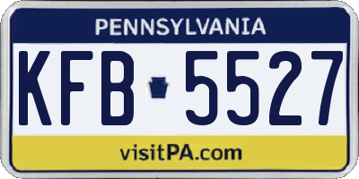 PA license plate KFB5527