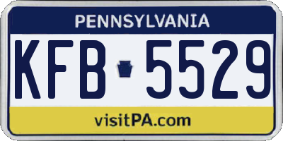 PA license plate KFB5529