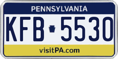PA license plate KFB5530