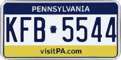 PA license plate KFB5544