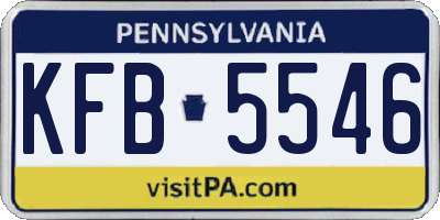 PA license plate KFB5546