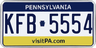 PA license plate KFB5554