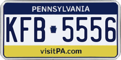 PA license plate KFB5556
