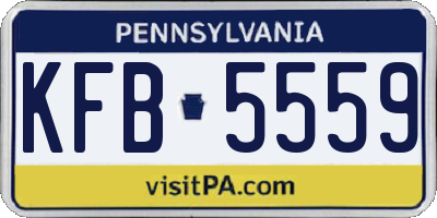 PA license plate KFB5559