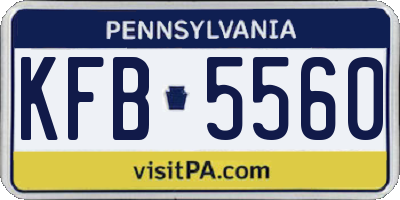 PA license plate KFB5560