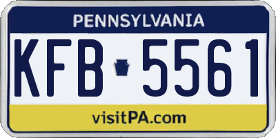 PA license plate KFB5561
